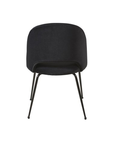 Chaise en velours et métal noirs