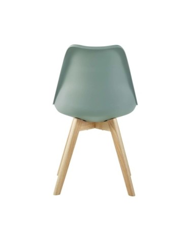Chaise style scandinave vert sauge et hévéa