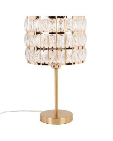 Lampe en métal doré et abat-jour en acrylique