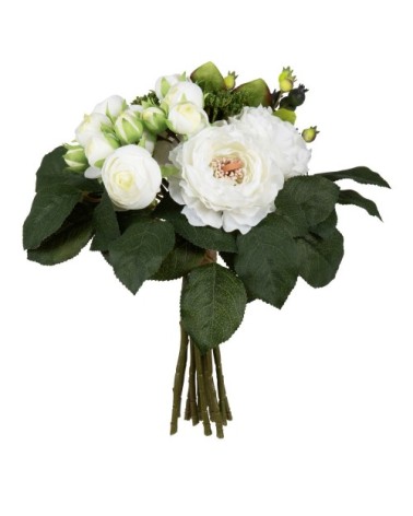 Bouquet artificiel vert et blanc