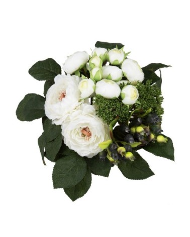 Bouquet artificiel vert et blanc
