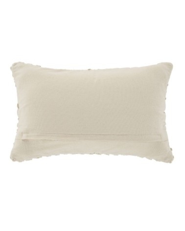 Coussin en macramé de coton écru 30x50