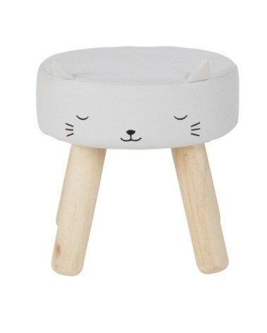 Tabouret chat gris, 30.5x30.5x30