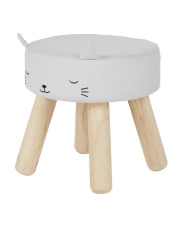 Tabouret chat gris, 30.5x30.5x30