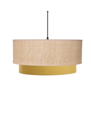 Suspension déco en raphia et coton  Ø 50cm