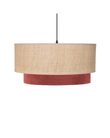 Suspension déco en raphia et coton  Ø 45cm