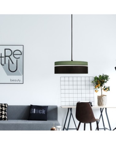 Suspension déco noir et kaki Ø 50
