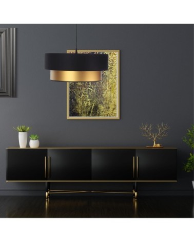 Suspension déco chic noir et or Ø 35cm