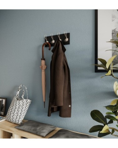 Patère en bois et argent