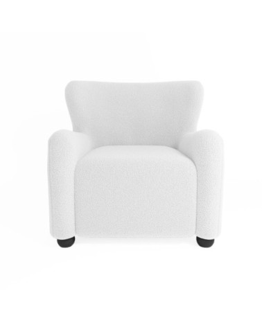 Fauteuil blanc effet laine bouclée