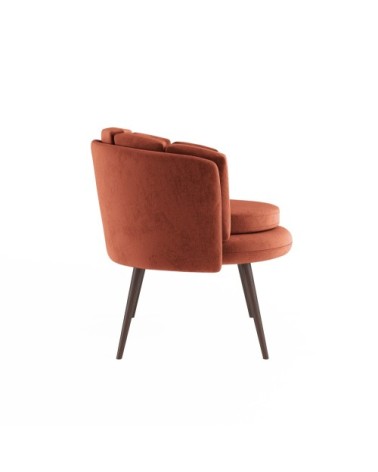 Fauteuil en velours ocre