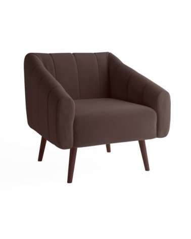 Fauteuil en velours marron