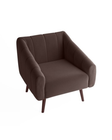 Fauteuil en velours marron