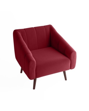 Fauteuil en velours bordeaux