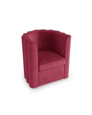 Fauteuil vintage en velours bordeaux