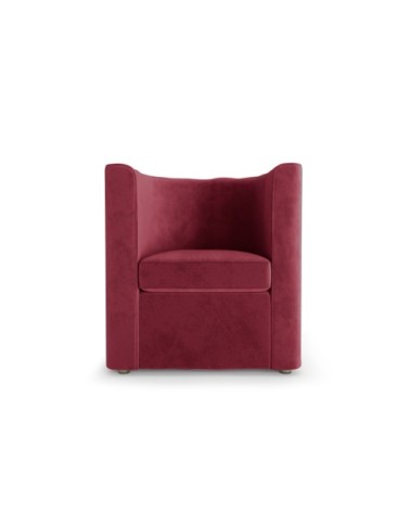 Fauteuil vintage en velours bordeaux