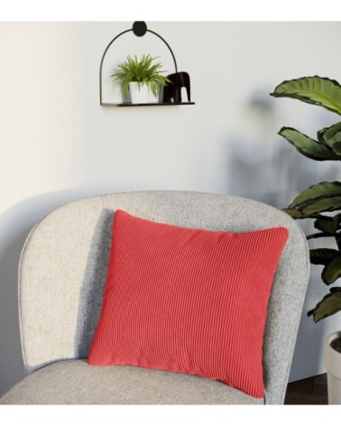 Coussin en velours rose déhoussable 40x40cm