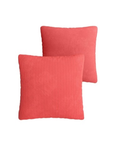 Coussin en velours rose déhoussable 40x40cm