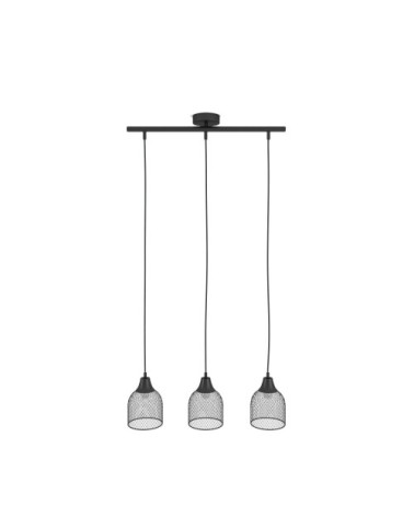 Suspension triple en métal noir