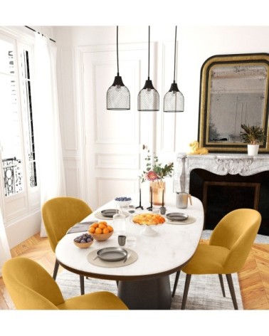 Suspension triple en métal noir