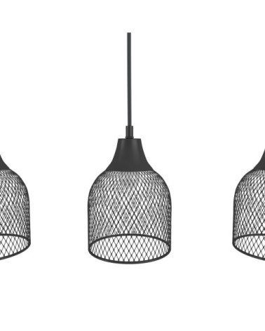 Suspension triple en métal noir