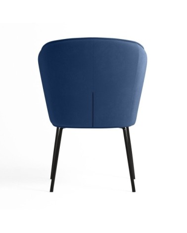 Chaise en velours bleu nuit