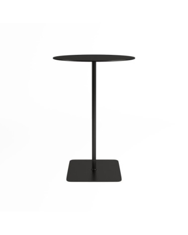 Table d'appoint ronde en métal noir