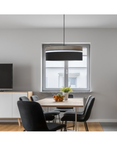 Suspension déco noir et Gris Ø 60