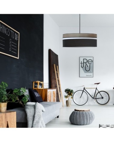 Suspension déco noir et Gris Ø 60