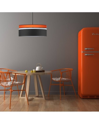 Suspension déco noir et orange Ø 40