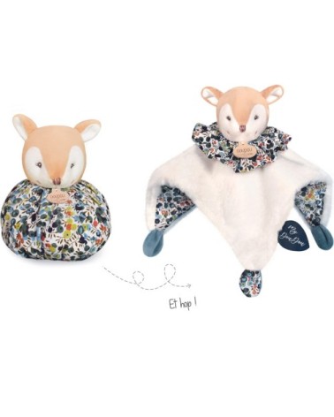 Doudou boule 3 en 1 Faon Les petits futés