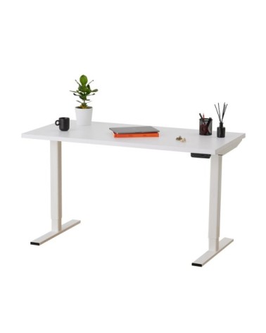 Bureau assis-debout électrique blanc 160x80x3cm