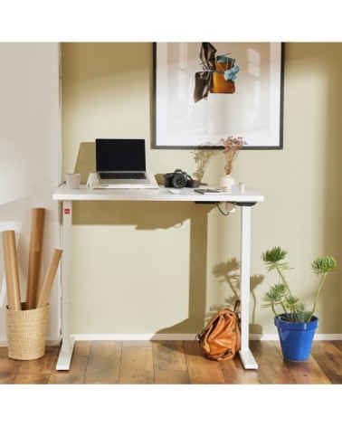 Bureau assis-debout électrique blanc 160x80x3cm