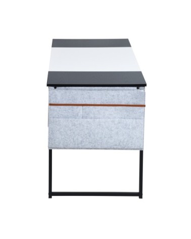 Bureau effet bois avec sac de rangement en feutre en blanc 140*60