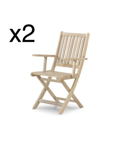 Pack de 2 chaises de jardin pliantes avec accoudoirs