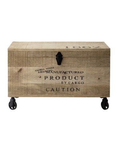 Malle à roulettes en bois L 70 cm MILTON