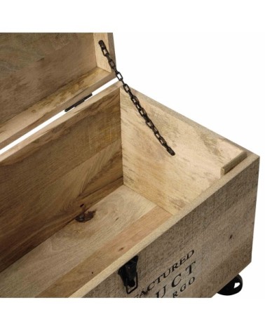 Malle à roulettes en bois L 70 cm MILTON