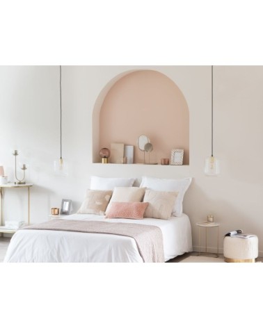 Bout de canapé en marbre et métal doré mat