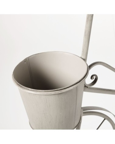 Porte-plantes vélo en métal gris effet vieilli