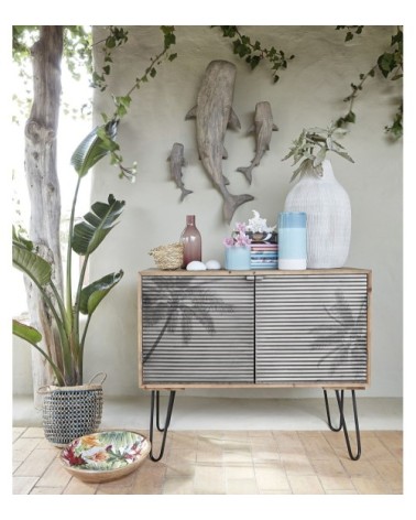 Déco murales requins baleines gris brossé (x3)