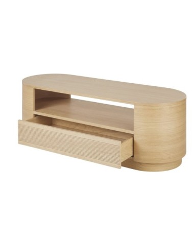 Meuble TV 1 tiroir motifs gravés