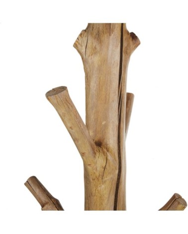 Porte-manteaux tronc d'arbre en bois de mangoustanier brun et métal noir