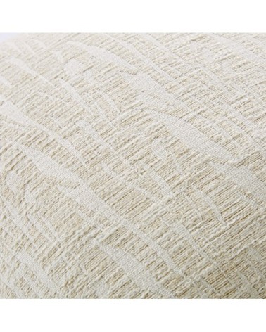 Coussin garni en jacquard beige et gris 45x45