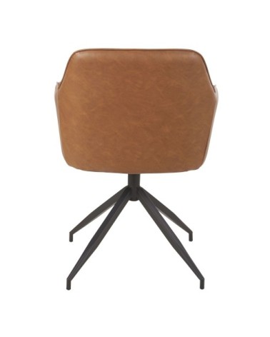 Fauteuil pivotant en textile enduit marron