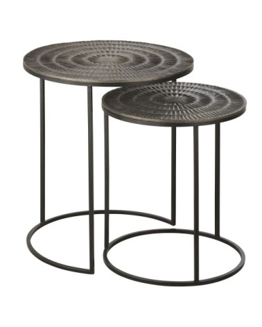 Bouts de canapé en métal et aluminium noir et gris (x2)