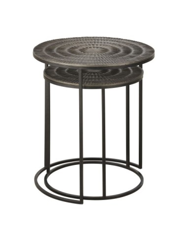 Bouts de canapé en métal et aluminium noir et gris (x2)