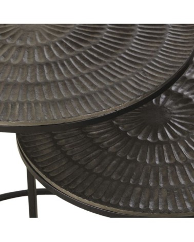 Bouts de canapé en métal et aluminium noir et gris (x2)