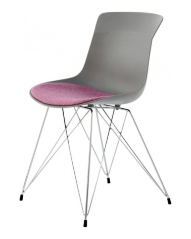 Chaise design eiffel rembourrée gris violet (lot de 2)