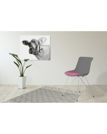 Chaise design eiffel rembourrée gris violet (lot de 2)