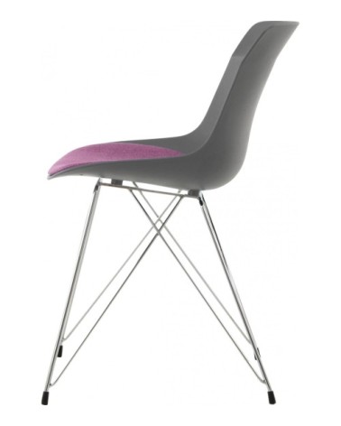 Chaise design eiffel rembourrée gris violet (lot de 2)